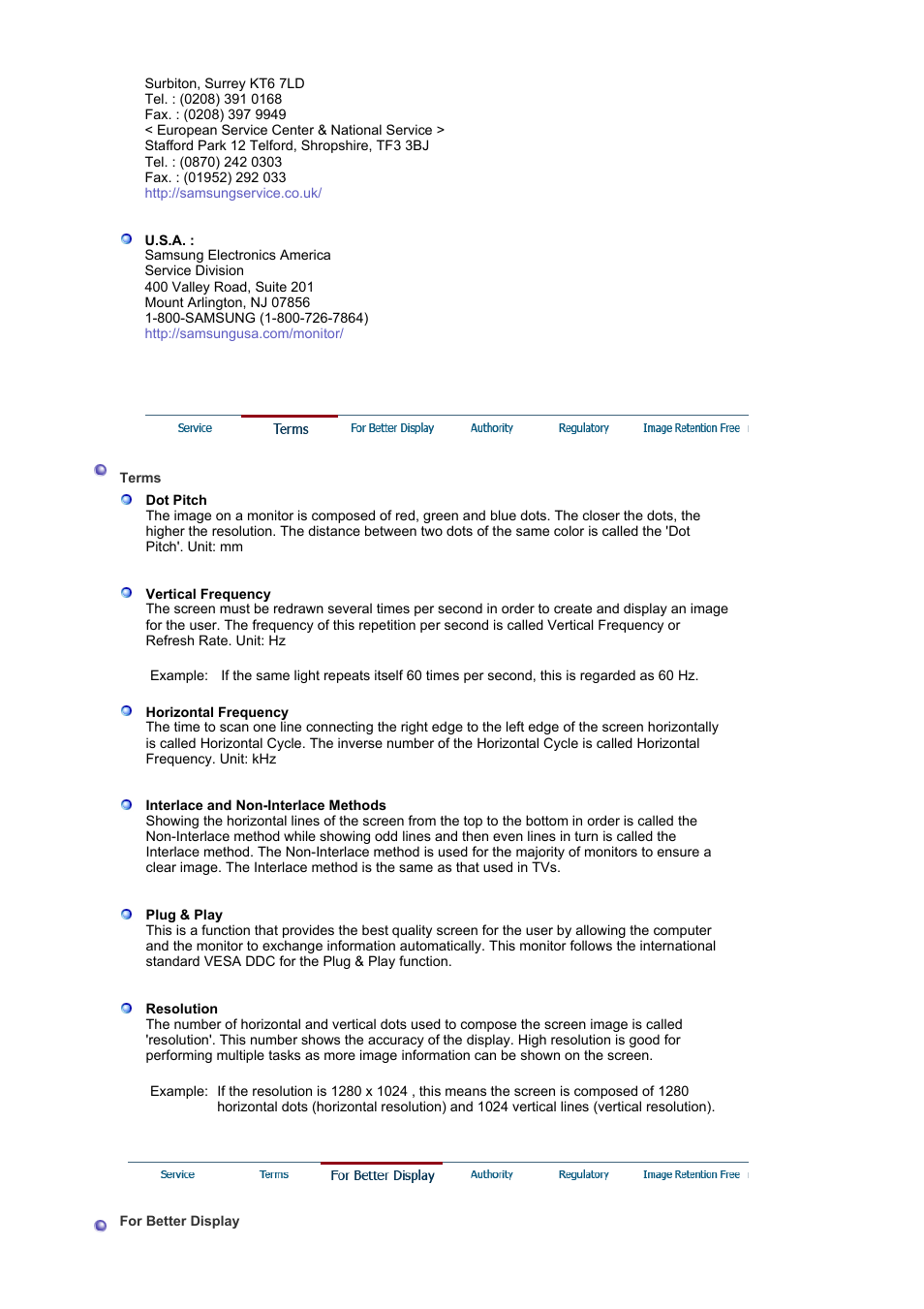 Terms / for better display | Samsung MJ19ESKB User Manual | Page 77 / 87
