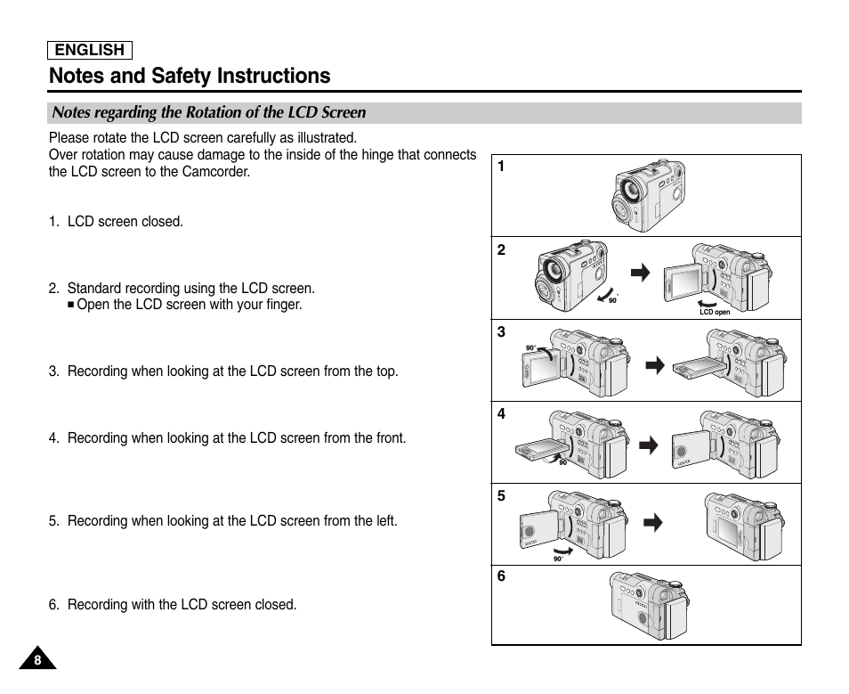 Notes and safety instructions | Samsung SC-D6550-XAC User Manual | Page 12 / 160