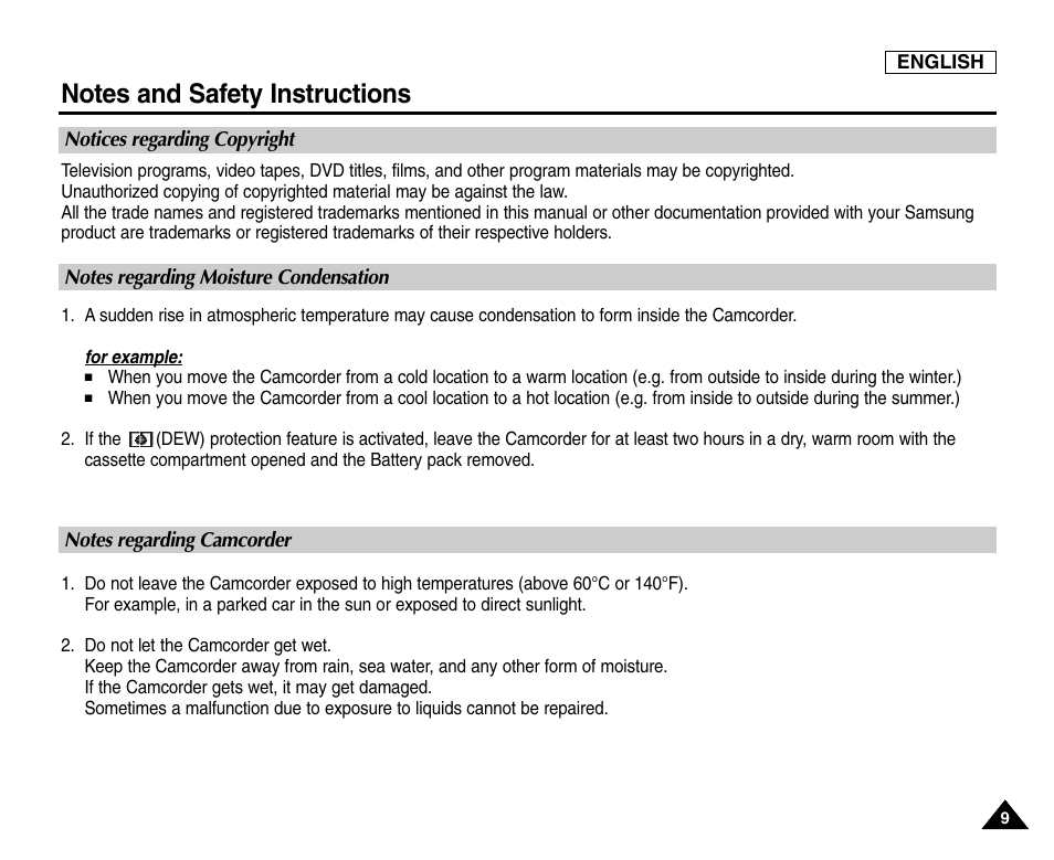 Samsung SC-D6550-XAC User Manual | Page 13 / 160