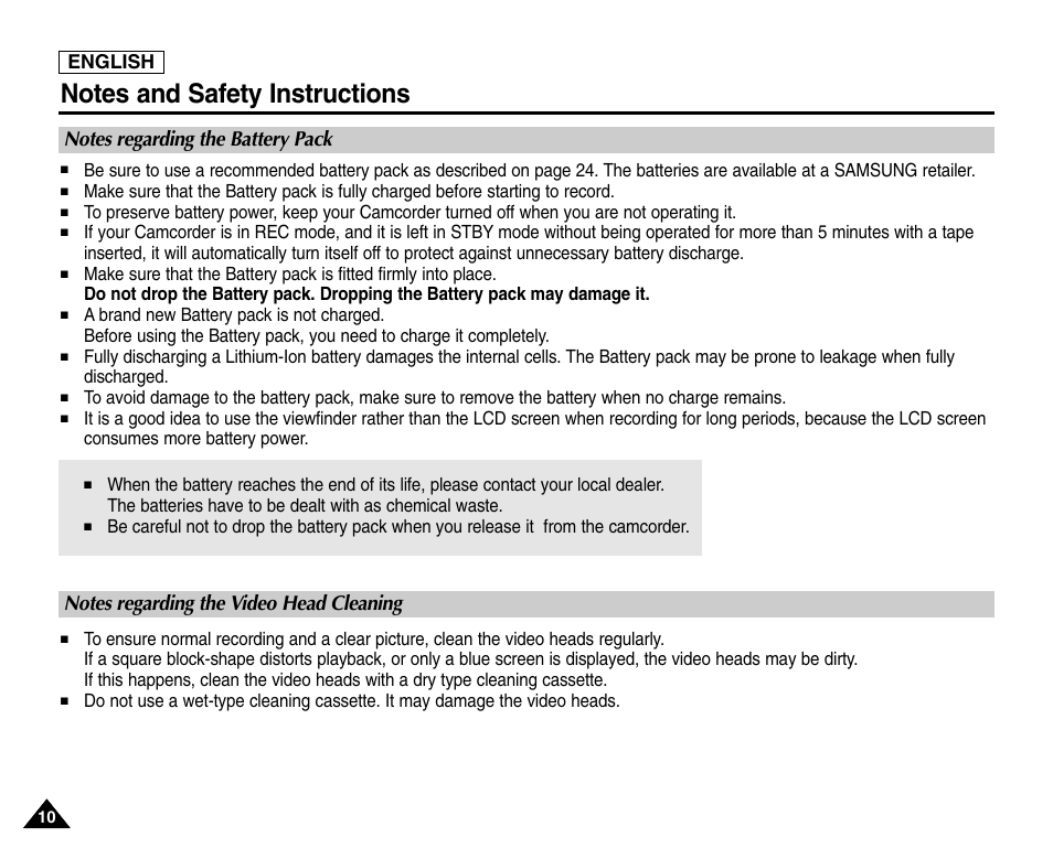 English | Samsung SC-D6550-XAC User Manual | Page 14 / 160