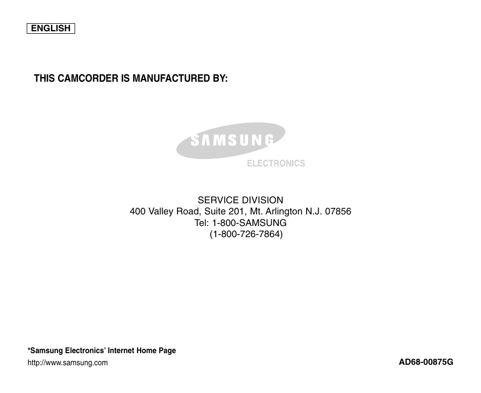 Samsung SC-D6550-XAC User Manual | Page 160 / 160