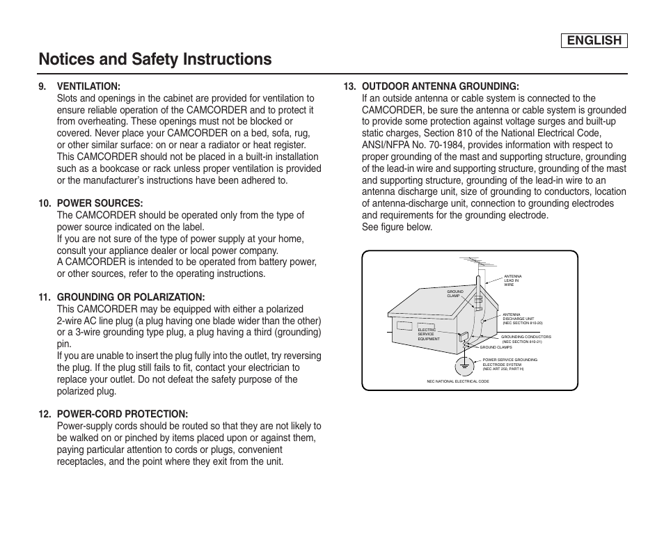 Notices and safety instructions, English | Samsung SC-D6550-XAC User Manual | Page 3 / 160