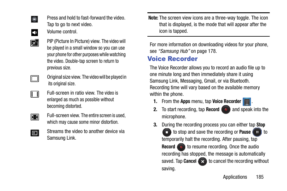 Voice recorder | Samsung SGH-I747MBAATT User Manual | Page 193 / 203