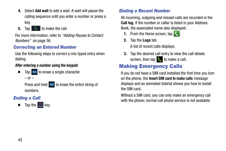 Making emergency calls | Samsung SGH-I747MBAATT User Manual | Page 50 / 203