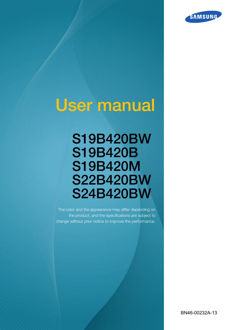 Samsung LS22B420BWV-ZA User Manual | 100 pages