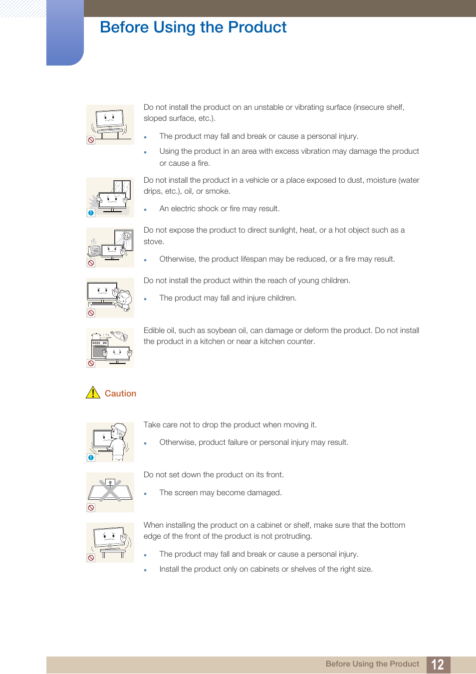 Before using the product | Samsung LS22B420BWV-ZA User Manual | Page 12 / 100