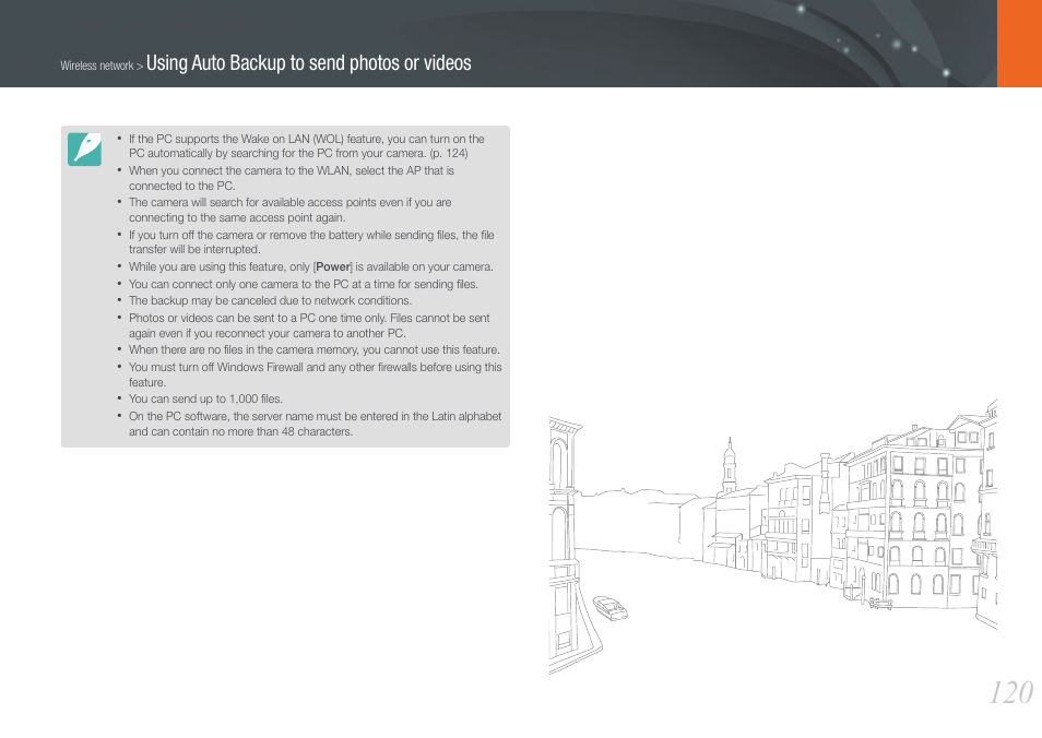Using auto backup to send photos or videos | Samsung EV-NX20ZZBSBUS User Manual | Page 121 / 188