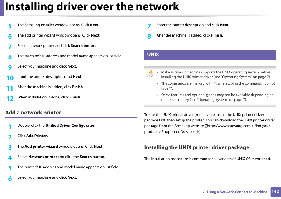 Installing driver over the network | Samsung CLP-415NW-XAA User Manual | Page 141 / 270