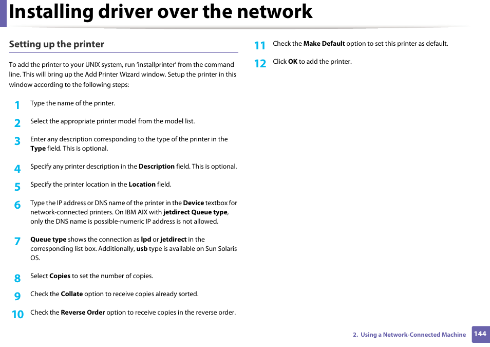Installing driver over the network | Samsung CLP-415NW-XAA User Manual | Page 143 / 270