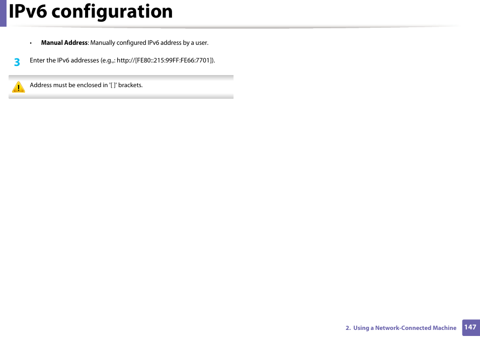 Ipv6 configuration | Samsung CLP-415NW-XAA User Manual | Page 146 / 270