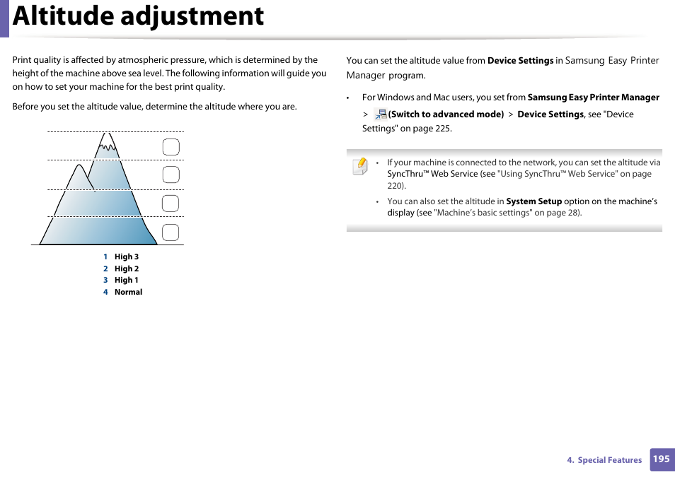 Altitude adjustment | Samsung CLP-415NW-XAA User Manual | Page 194 / 270