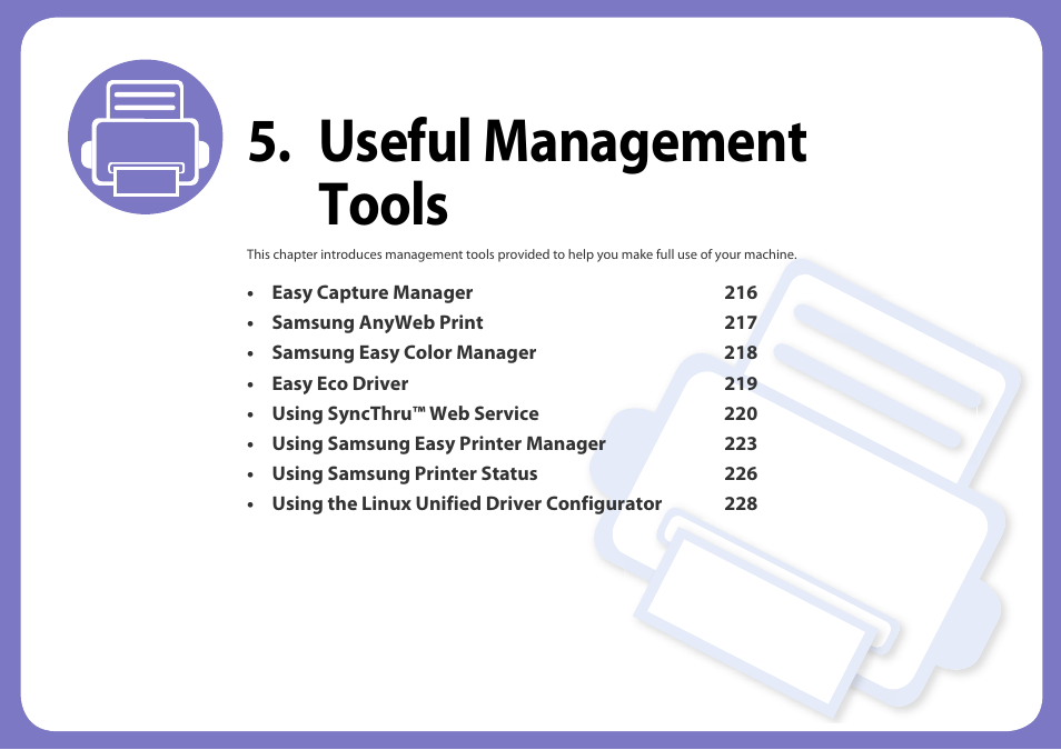 Useful management tools | Samsung CLP-415NW-XAA User Manual | Page 214 / 270