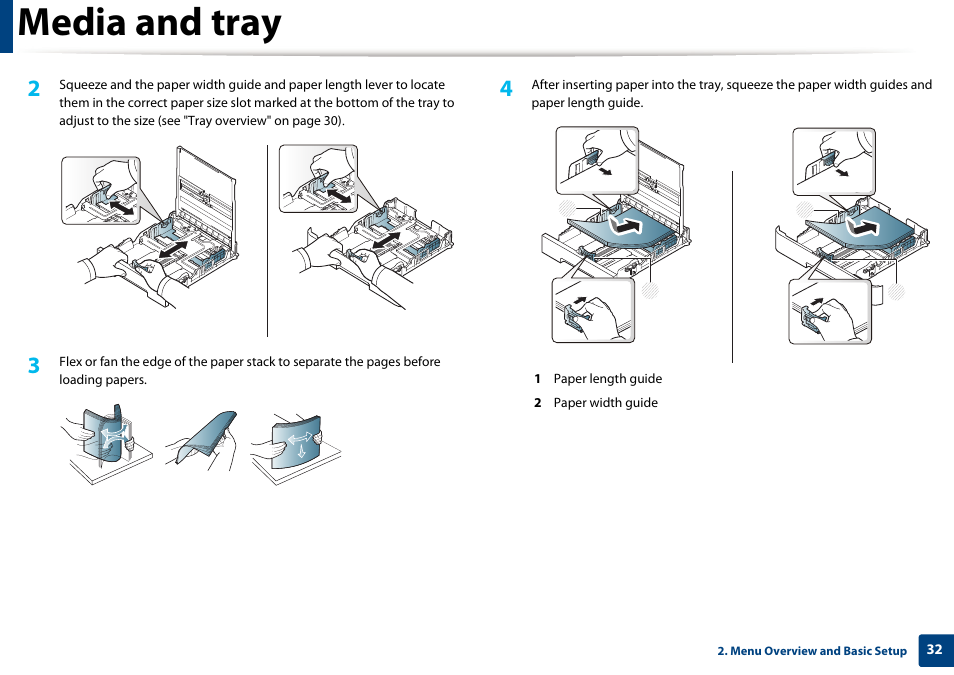 Media and tray | Samsung CLP-415NW-XAA User Manual | Page 31 / 270