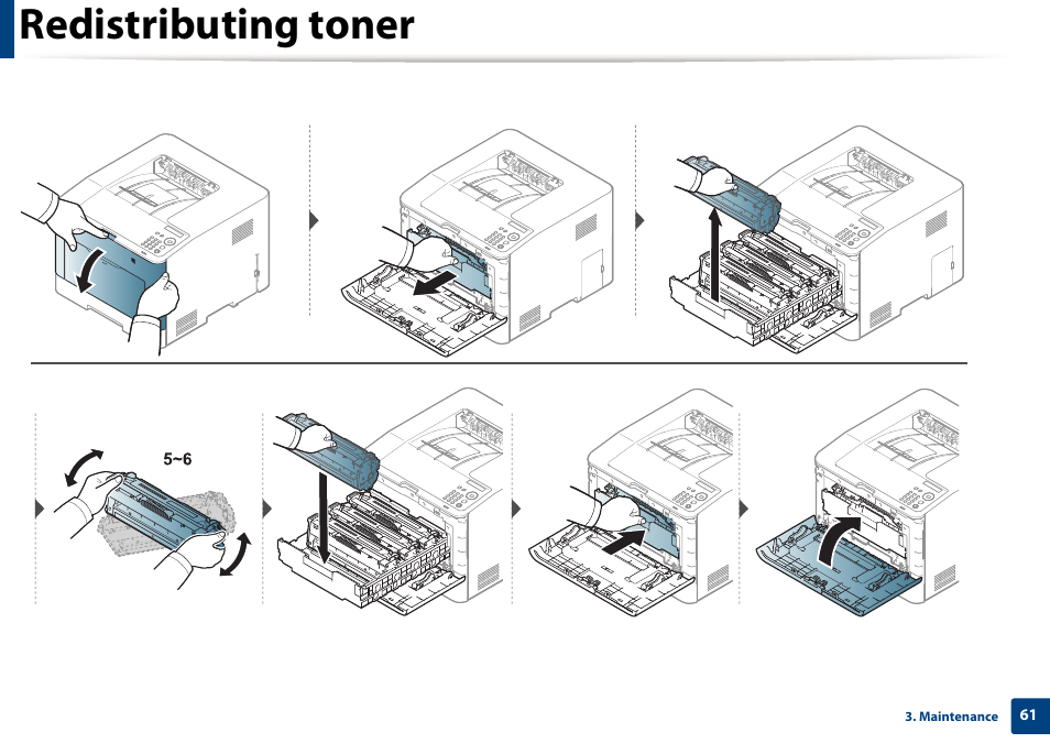 Redistributing toner | Samsung CLP-415NW-XAA User Manual | Page 60 / 270