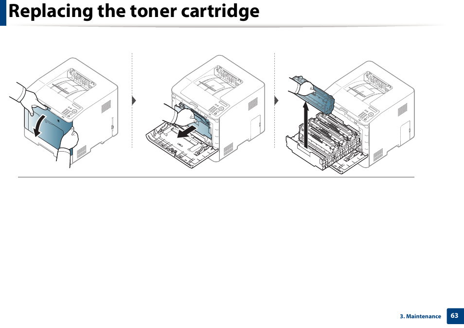 Replacing the toner cartridge | Samsung CLP-415NW-XAA User Manual | Page 62 / 270