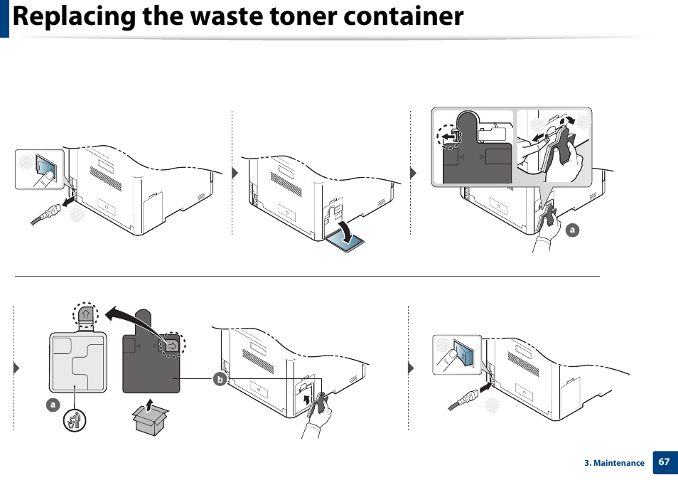 Replacing the waste toner container | Samsung CLP-415NW-XAA User Manual | Page 66 / 270