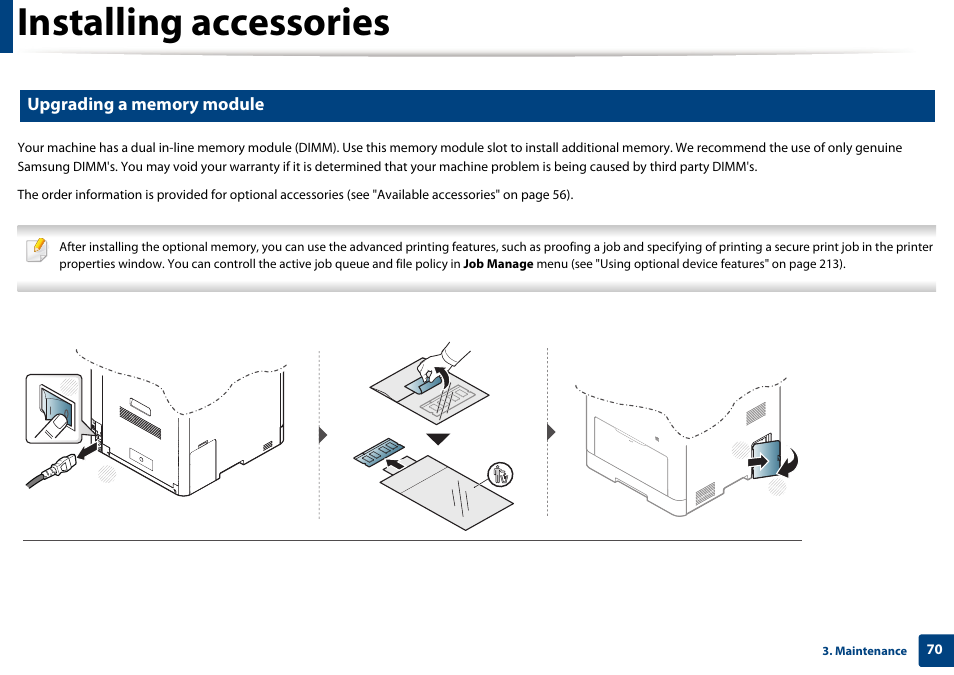 Installing accessories | Samsung CLP-415NW-XAA User Manual | Page 69 / 270