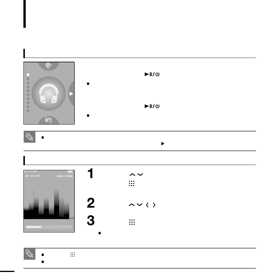 Basic use, Turning the power on & off playing music | Samsung YP-T9BQB-XAP User Manual | Page 12 / 85