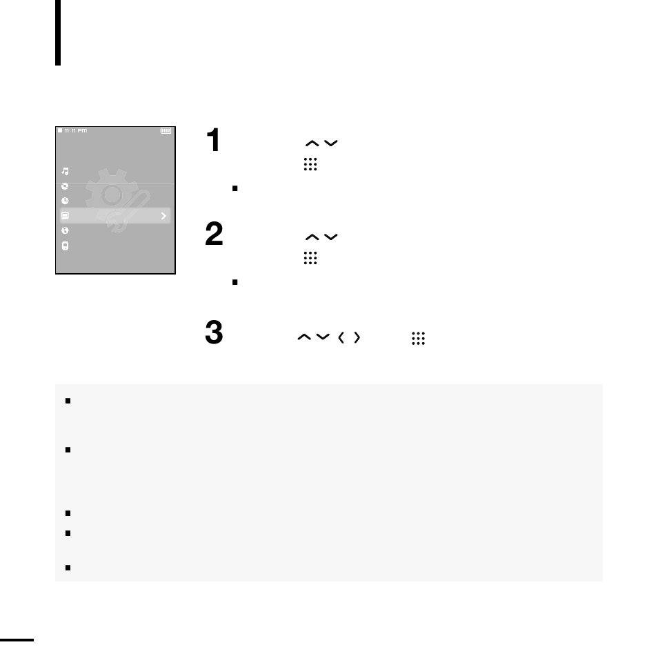 Setting display | Samsung YP-T9BQB-XAP User Manual | Page 74 / 85