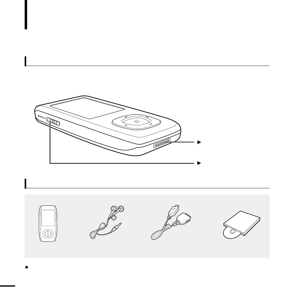 Components, Continued), Bottom and left side checking the accessories | Samsung YP-T9BQB-XAP User Manual | Page 8 / 85