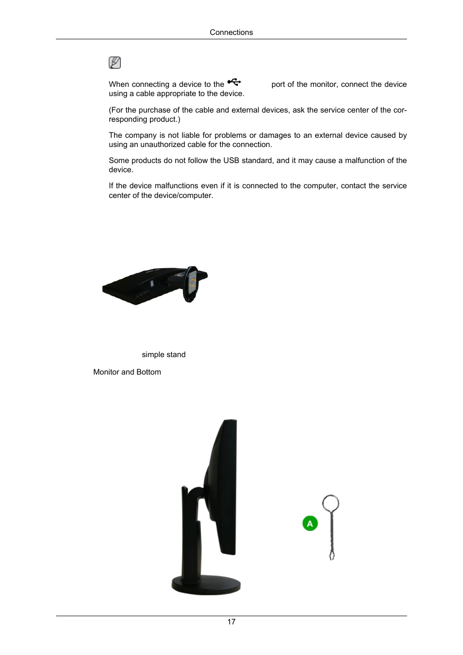 Using the stand, Monitor assembly, Has stand | Samsung LS23MYZKFV-XAA User Manual | Page 18 / 75