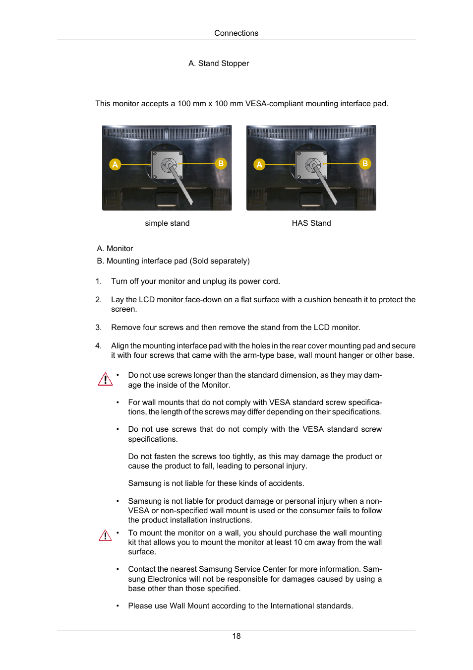 Attaching a base | Samsung LS23MYZKFV-XAA User Manual | Page 19 / 75