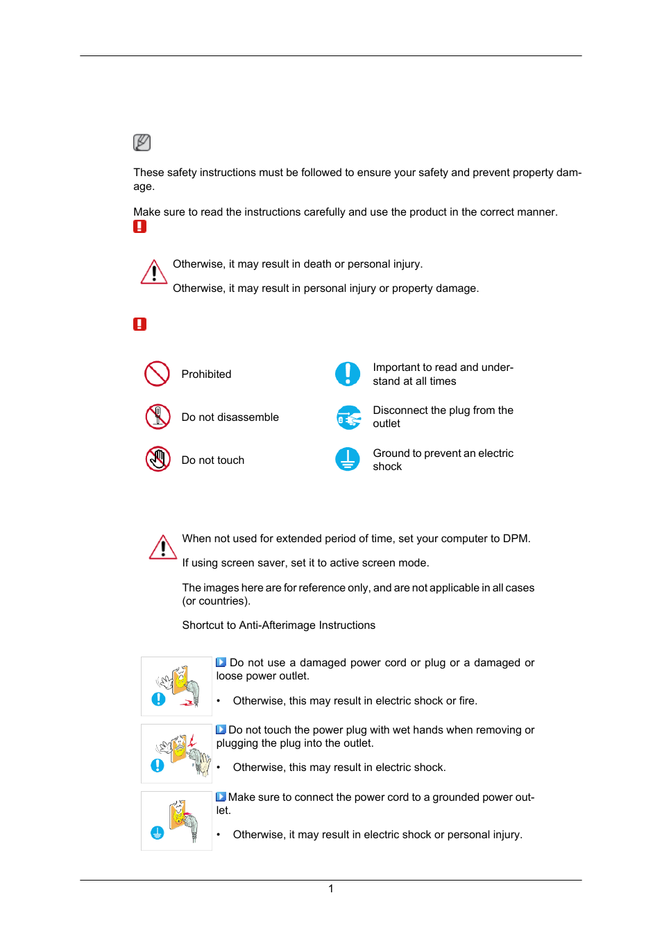 Safety instructions, Notational, Power | Samsung LS23MYZKFV-XAA User Manual | Page 2 / 75