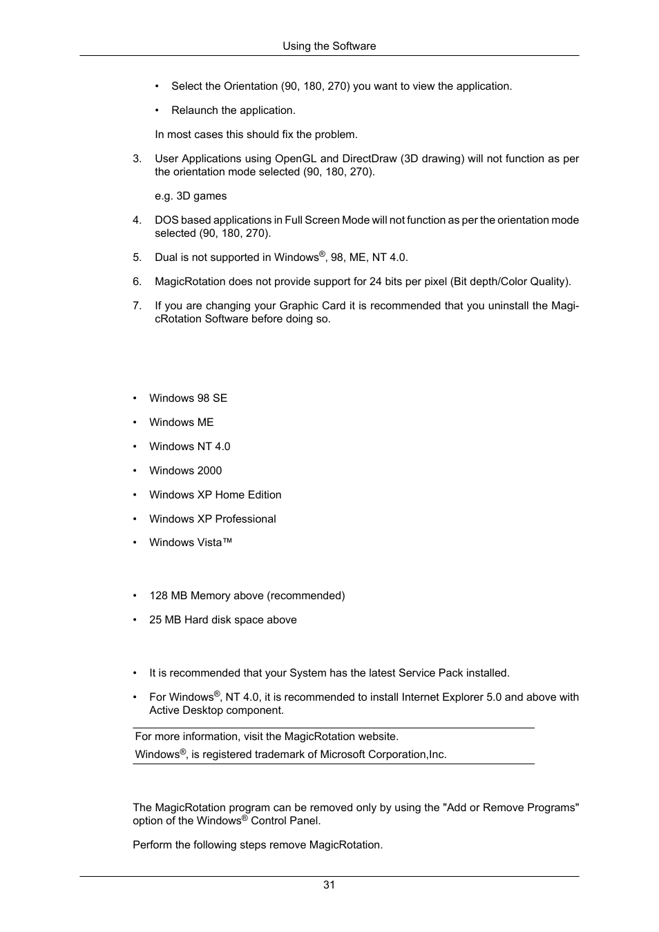 System requirements, Uninstall | Samsung LS23MYZKFV-XAA User Manual | Page 32 / 75