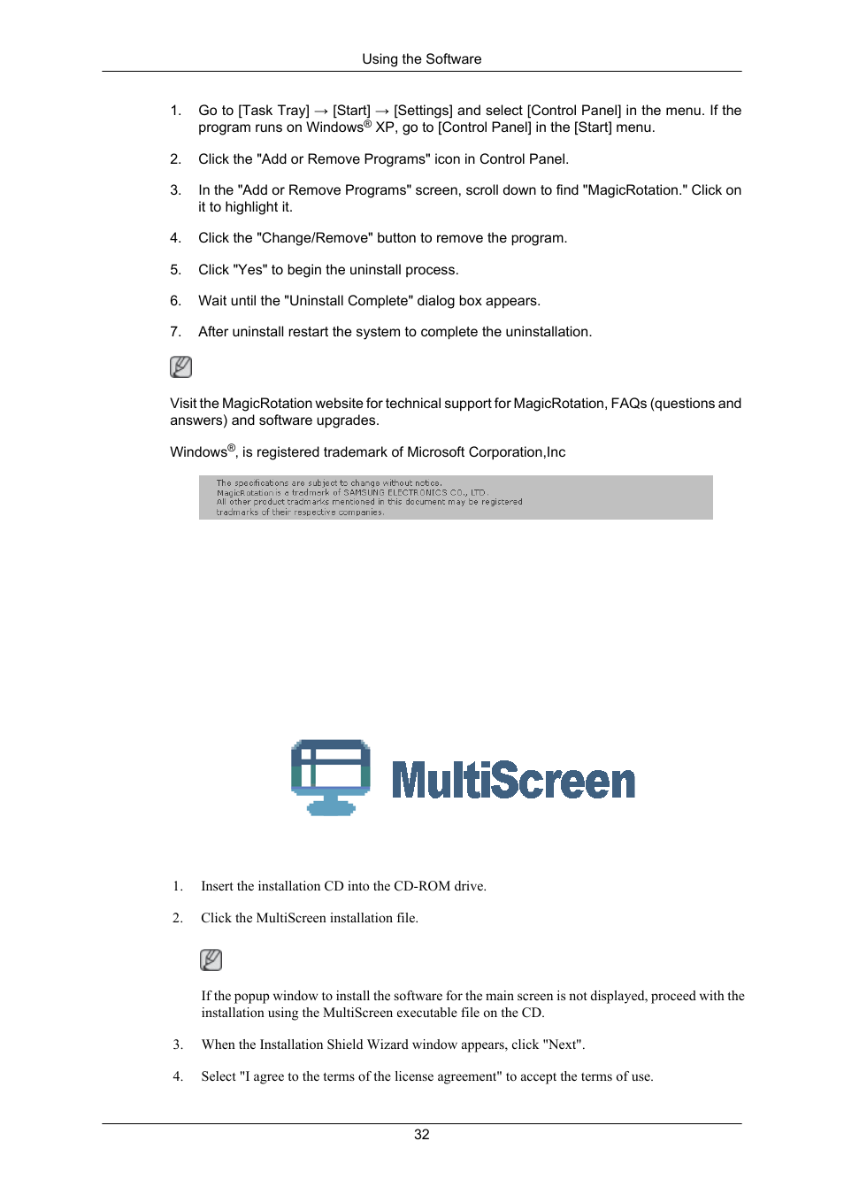 Multiscreen, Installation | Samsung LS23MYZKFV-XAA User Manual | Page 33 / 75