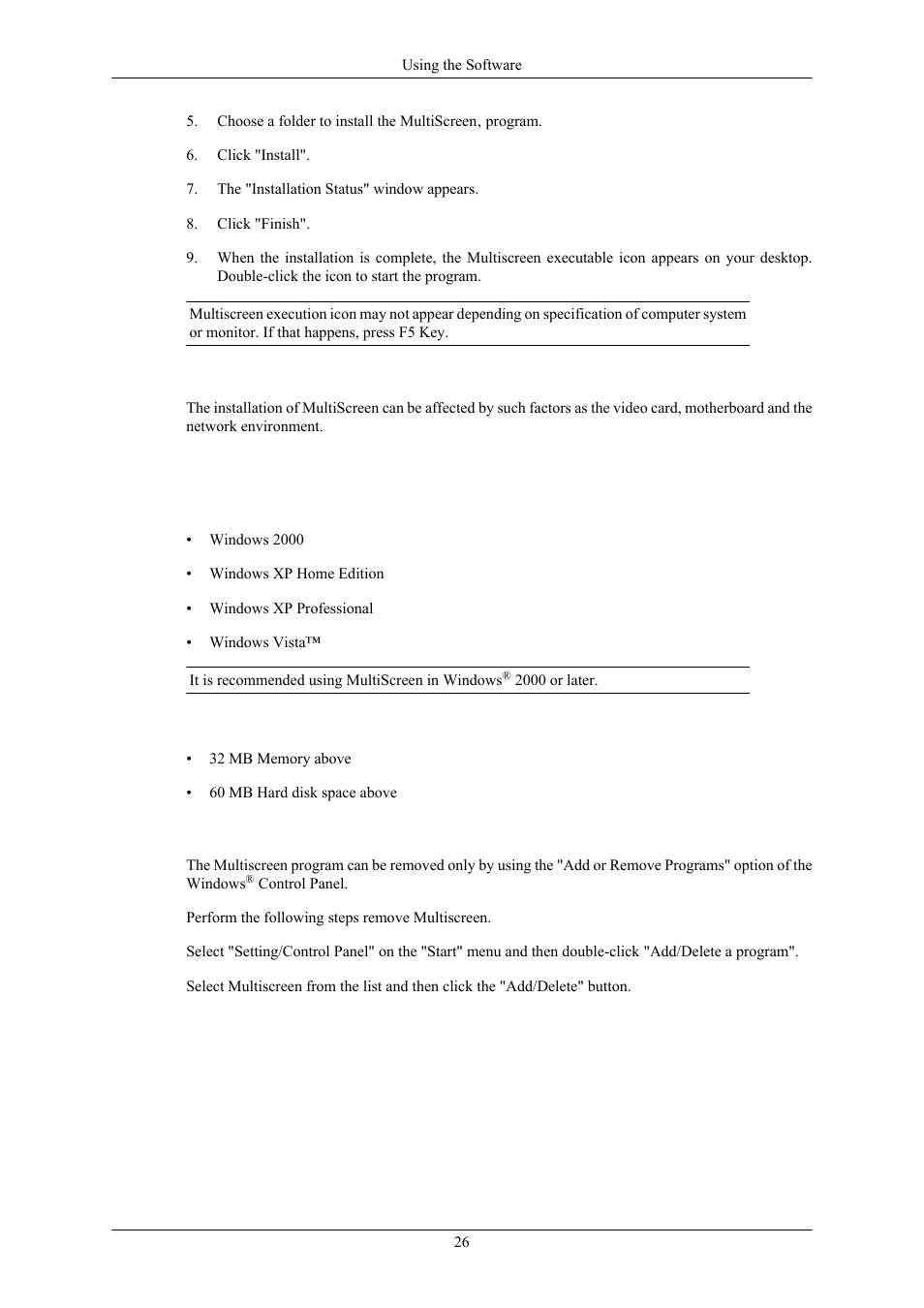 Installation problems, System requirements, Uninstall | Samsung LS23MYZKFV-XAA User Manual | Page 34 / 75