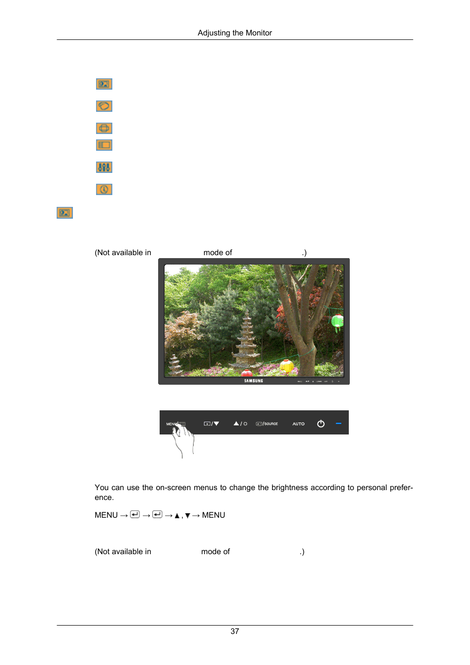 Osd function, Picture, Brightness | Contrast | Samsung LS23MYZKFV-XAA User Manual | Page 39 / 75