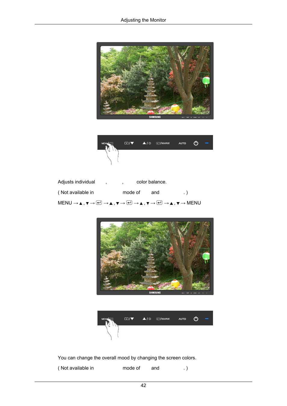 Color control, Color effect | Samsung LS23MYZKFV-XAA User Manual | Page 44 / 75