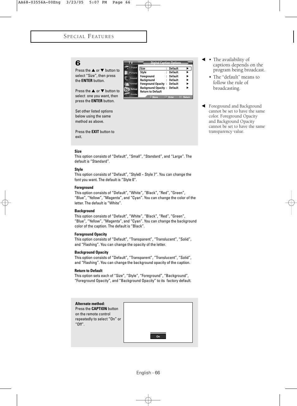 Samsung TXR3079WHNXXAA User Manual | Page 66 / 80