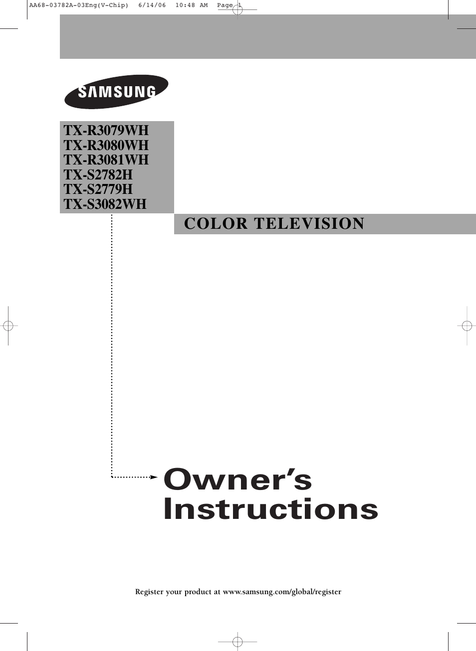 Samsung TXR3079WHKXXAC User Manual | 52 pages