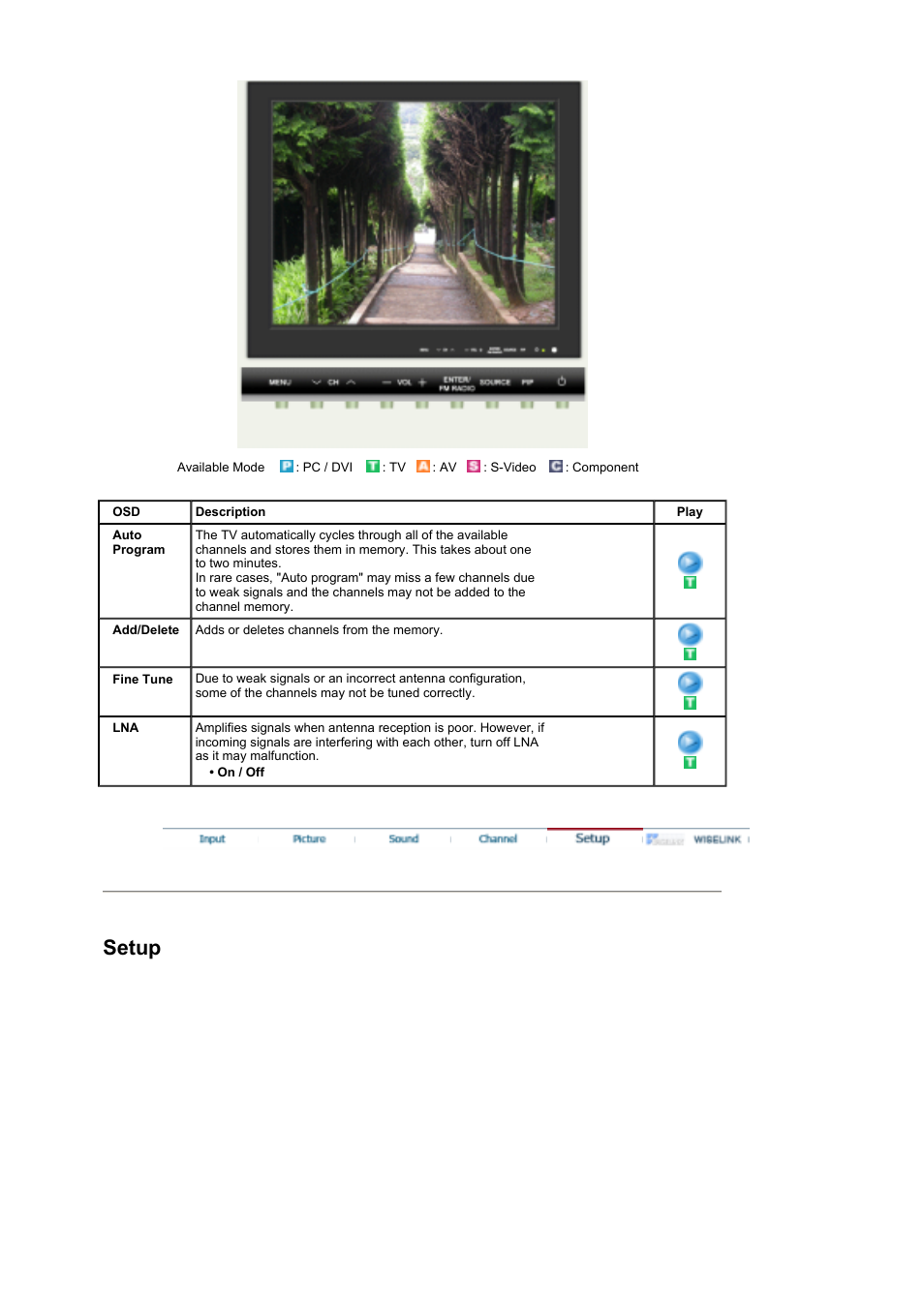 Setup | Samsung LS17MHFSSA-XAZ User Manual | Page 34 / 72