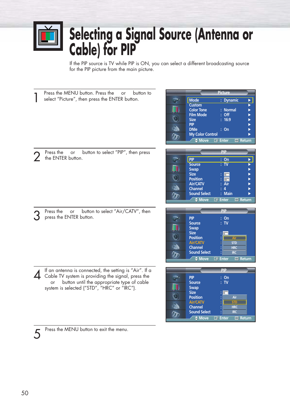 Samsung HPP3761X-XAC User Manual | Page 50 / 96