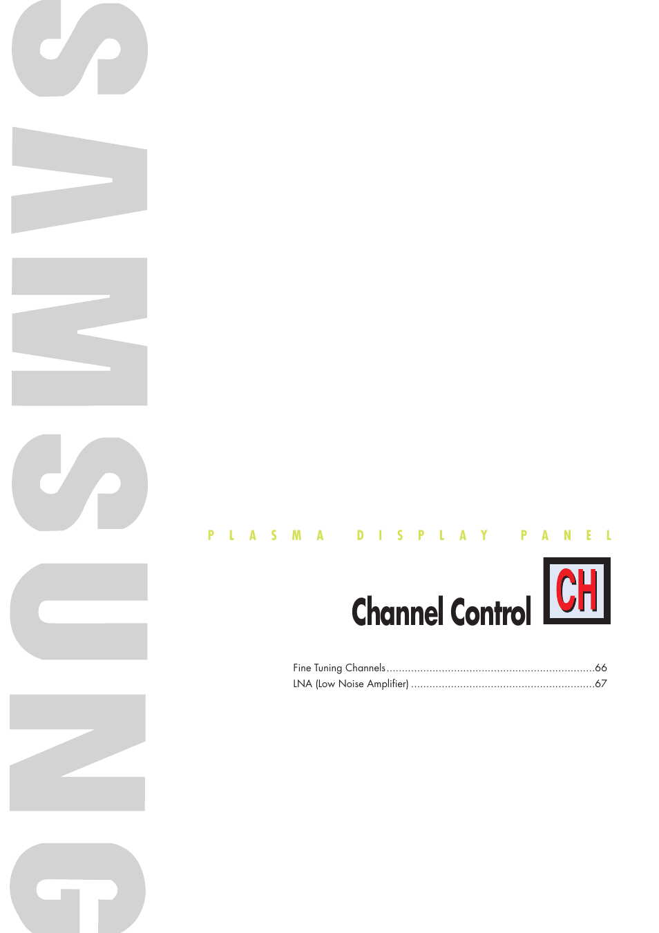 Channel control | Samsung HPP3761X-XAC User Manual | Page 65 / 96