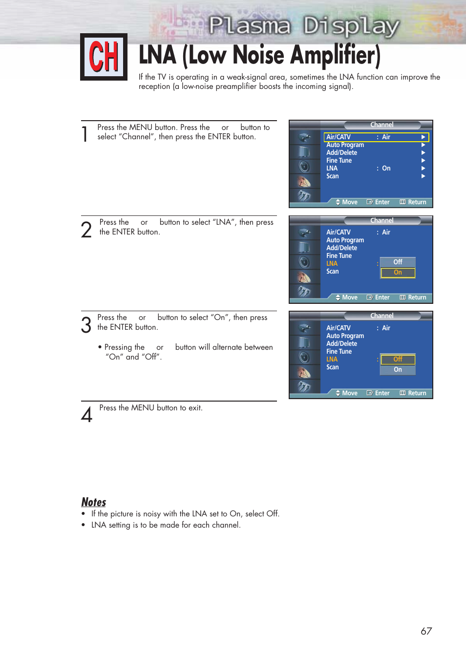 Lna (low noise amplifier) | Samsung HPP3761X-XAC User Manual | Page 67 / 96