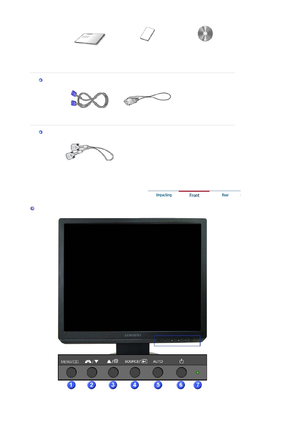 Front | Samsung LS19WJXSBV-XAA User Manual | Page 11 / 49