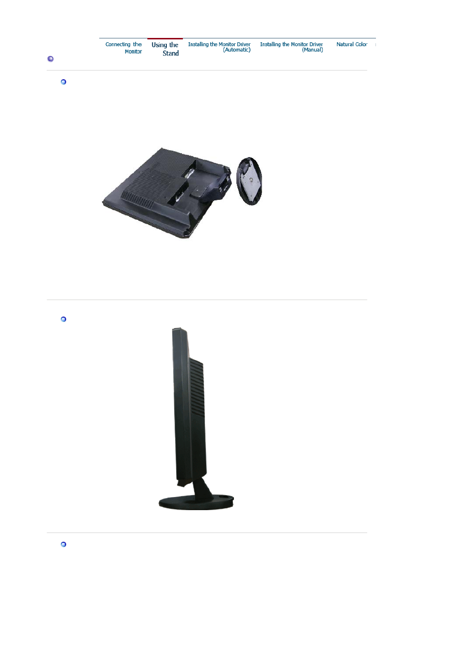 Using the stand | Samsung LS19WJXSBV-XAA User Manual | Page 15 / 49