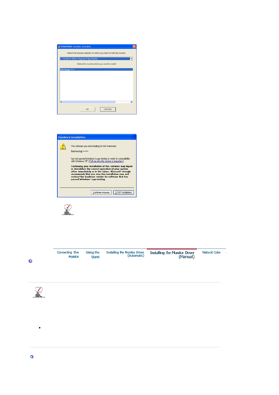 Installing the monitor driver (manual) | Samsung LS19WJXSBV-XAA User Manual | Page 17 / 49