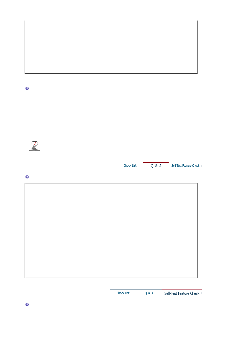 Q & a, Self-test feature check | Samsung LS19WJXSBV-XAA User Manual | Page 38 / 49