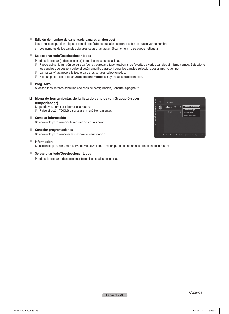 Continúa | Samsung PN50B860Y2FXZA User Manual | Page 123 / 284