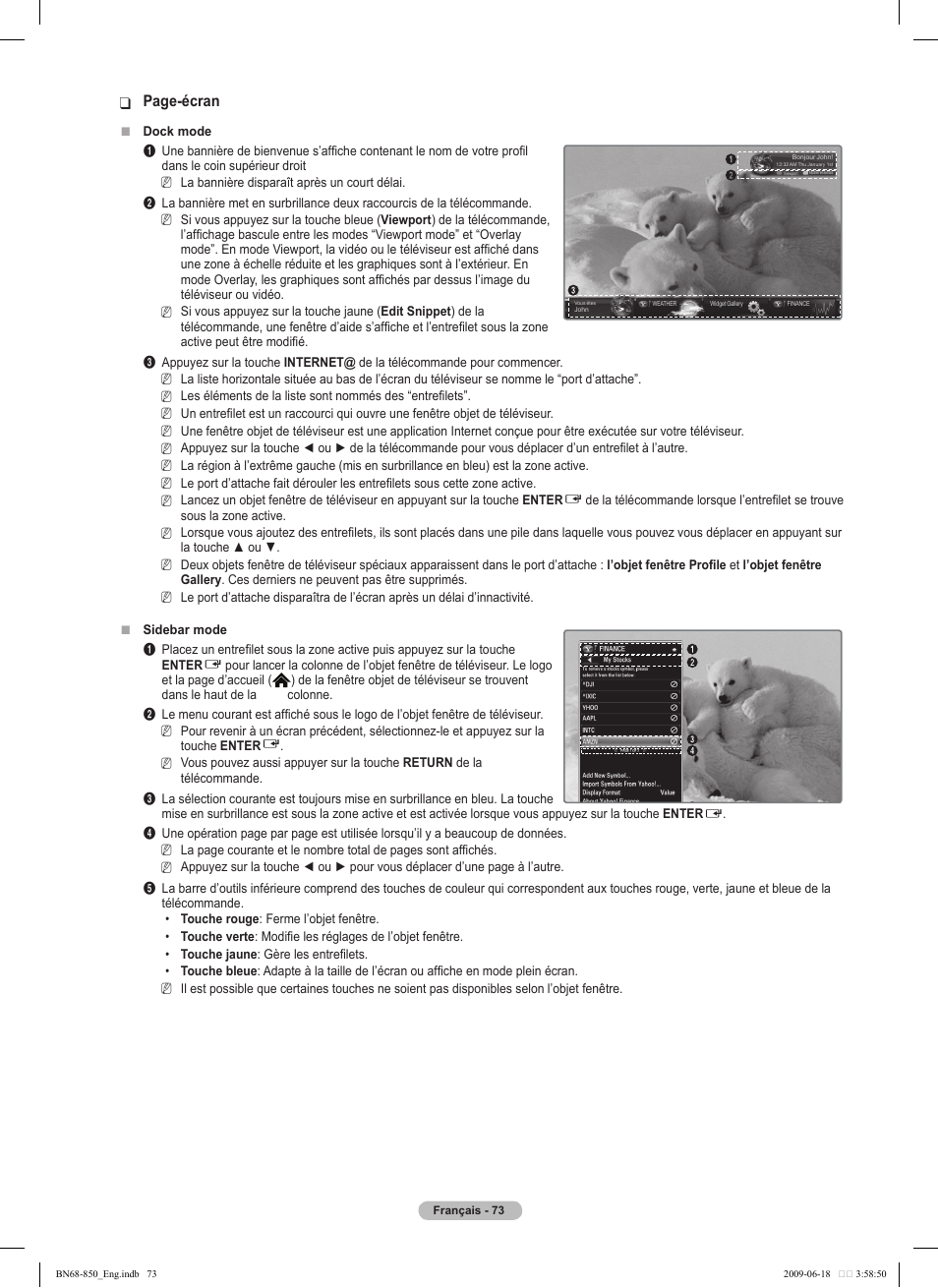 Page-écran | Samsung PN50B860Y2FXZA User Manual | Page 265 / 284