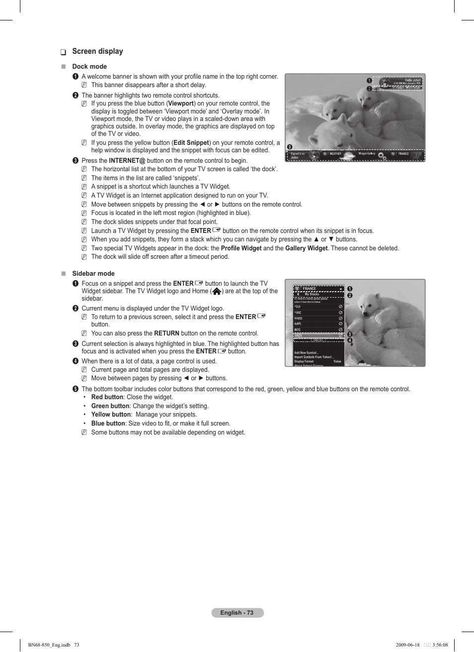 Screen display | Samsung PN50B860Y2FXZA User Manual | Page 73 / 284