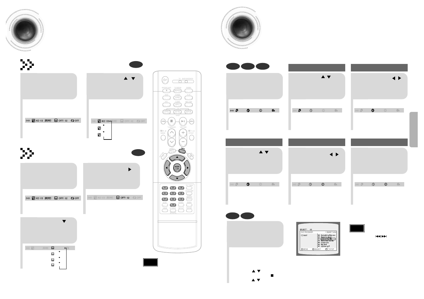 Selecting audio/subtitle language, Moving directly to a scene/song, 32 moving directly to a scene/song | 31 selecting audio/subtitle language, Audio language selection function, Subtitle language selection function | Samsung HTDB650TH-XAX User Manual | Page 17 / 36