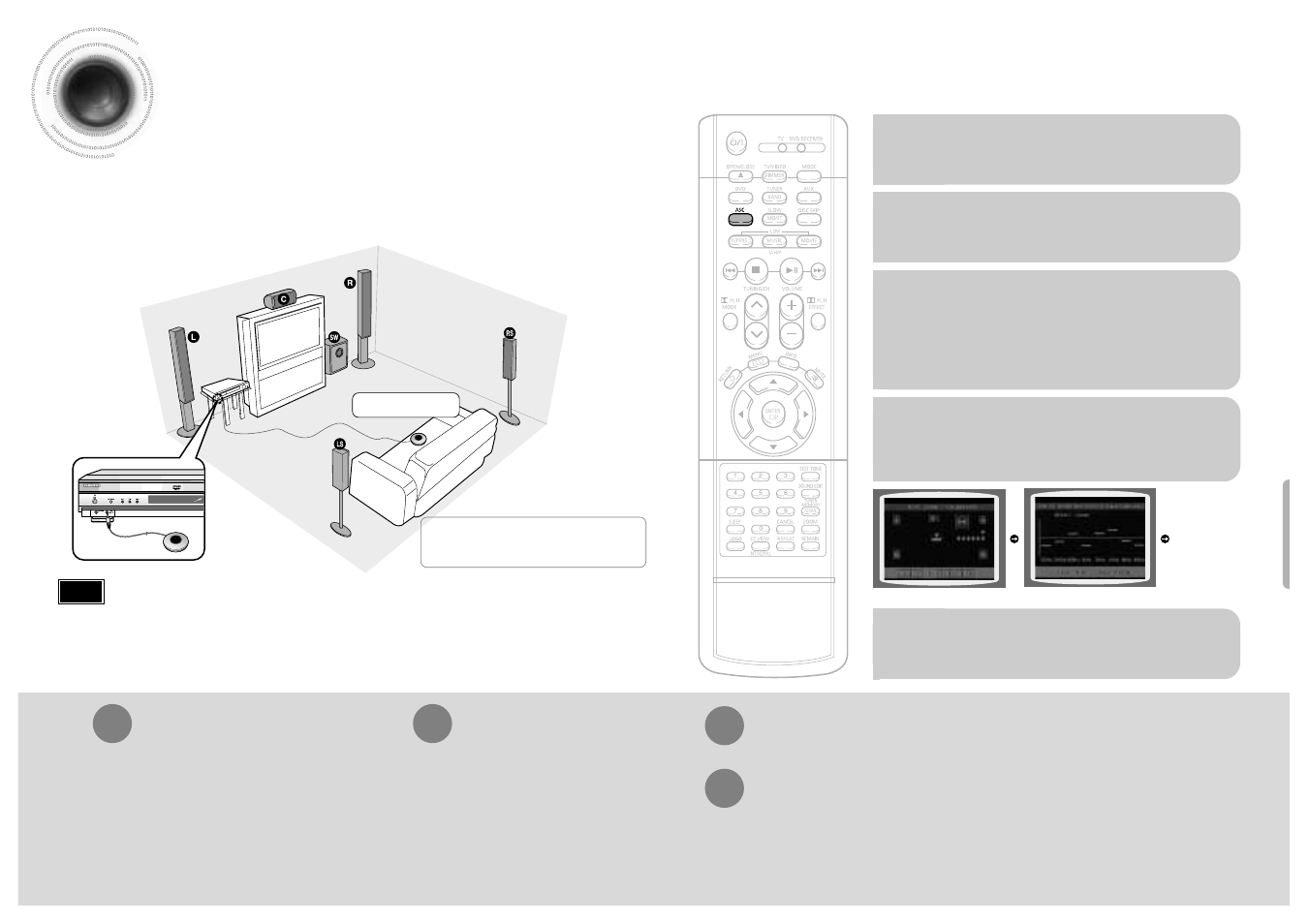 Auto sound calibration setup, 54 53 auto sound calibration setup | Samsung HTDB650TH-XAX User Manual | Page 28 / 36