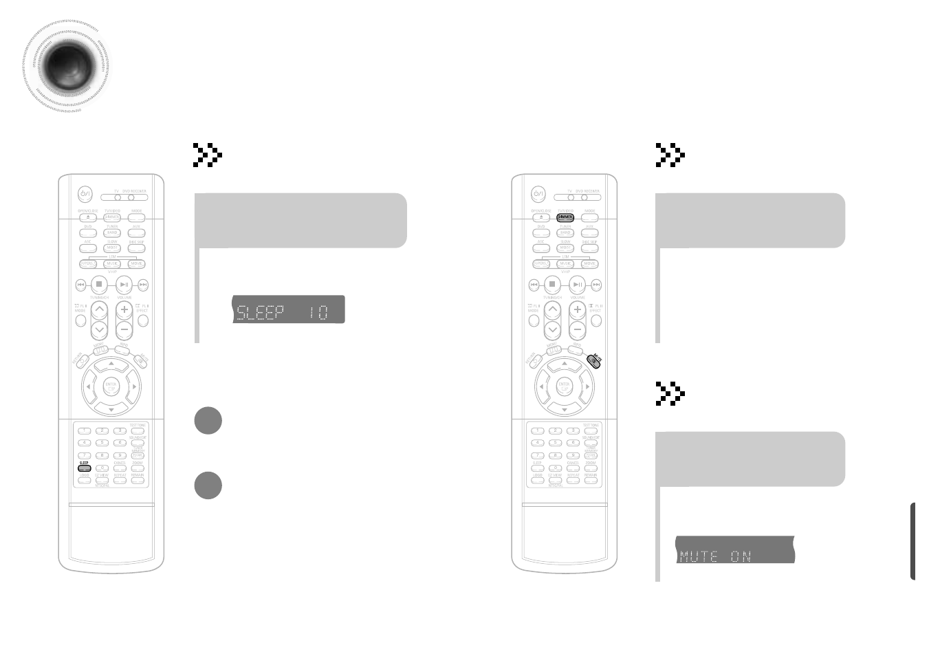 Convenient functions, 61 62 convenient functions, Sleep timer function | Adjusting display brightness, Mute function | Samsung HTDB650TH-XAX User Manual | Page 32 / 36