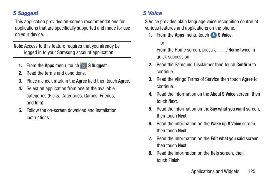 S suggest, S voice | Samsung SCH-L710RWBXAR User Manual | Page 131 / 240