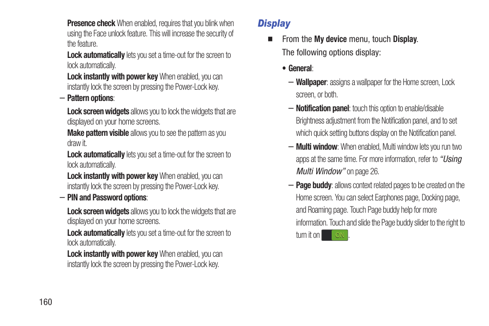 Display | Samsung SCH-L710RWBXAR User Manual | Page 166 / 240